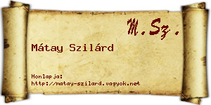 Mátay Szilárd névjegykártya
